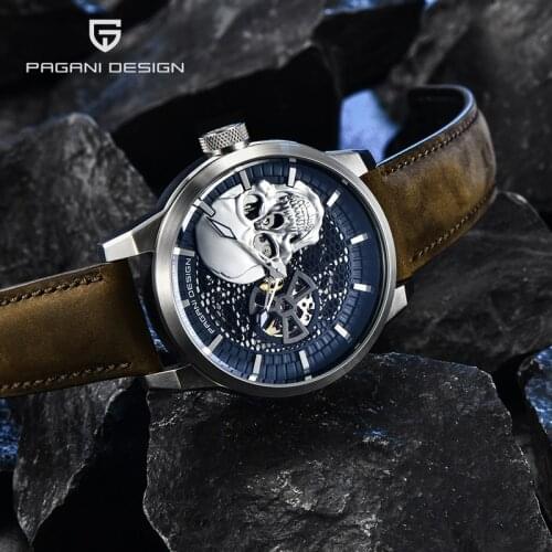 PAGANI DESIGN Skeleton Mens Watches Top Brand Luxury Mechanical Automatic Watch For Men 100M Waterproof Business montre homme