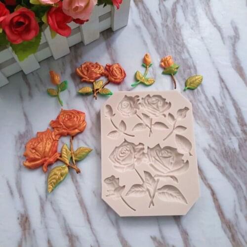 Rose Flower Fondant Silicone Cake Mold DIY cake rim mold dry Pez soft candy mold cake decorating tools