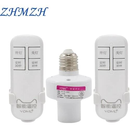 ZHMZH Lamp Holder ON/Off Switch Socket Digital Smart Device 220V Wireless RF Remote Control Switch For E27 Light Blub
