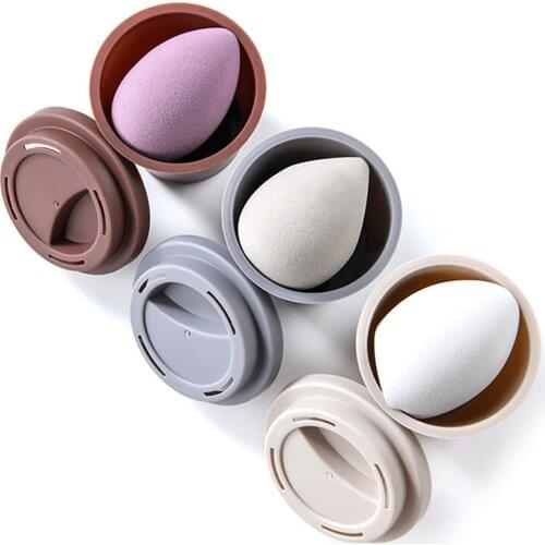 Hot Empty Coffee Cup Sponge Stand Storage Case Makeup Puff Holder Empty Cosmetic Dry Box Makeup Accessories
