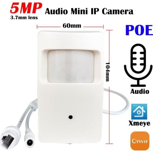 5MP Audio POE IP Camera H.265 4MP 3MP PIR Style 3.7mm Lens Mini IPCamera XMEYE Covert P2P ONVif CCTV Security Video Surveillance