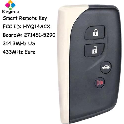 KEYECU Smart Rmote Control Car Key Fob 4 Button for Lexus HS250h LS460 LS600h 2010-2017 FCC ID: HYQ14ACX Board: 271451-5290 GNE