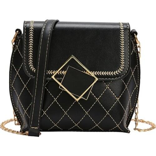 Fashion rhombus Women PU Leather Handbag Brief Shoulder bags 2019 New Mini Portable Messenger Bag Phone Coin Bag ZX-172