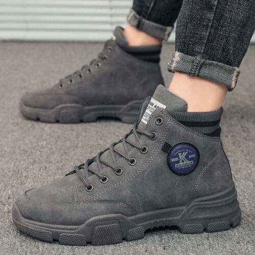 Fashion Leisure Mens Casual Boots High-top Winter Mens Tooling Boots Fashion Trend Mens Casual Boots Students Shoes