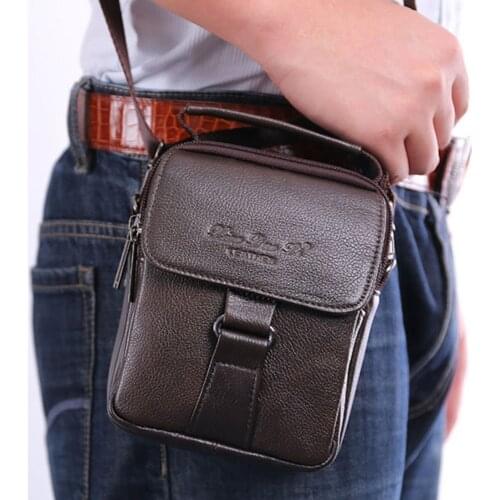 Men Genuine leather Cowhide Shoulder Messenger Crossbody Brand Famous Small Belt Hip Waist Pack Fanny Male Tote Hand Purse Bag