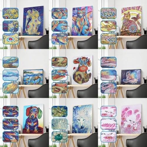 Dragon DIY Painting By Numbers 5D Diamond Painting Animals Icons Art Kits Special Shaped Diamond Mosaic Wolf Cat Cow Art Crafts