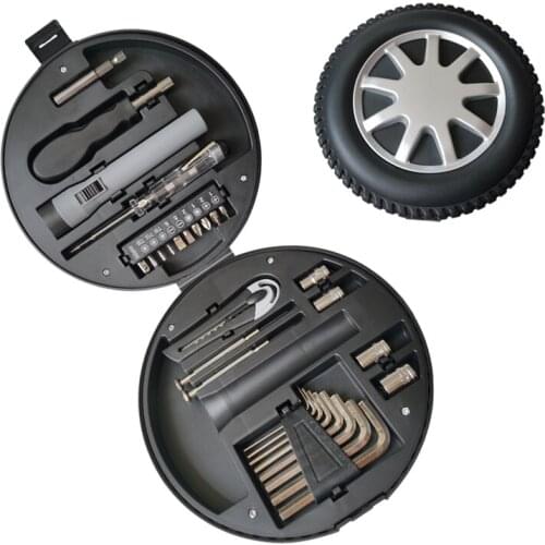 New Tire Type Tool Kit Creative Gift Repair Tools 29 Pcs Household Hardware Tool Set Portable Bike Accessories Multi-tool