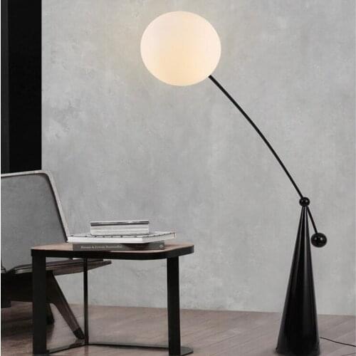 Nordic Minimalist Floor Lamp Frosted Glass Spray Paint Fishing Light for Living Room Bedroom Bedside Decor Led Standing Lamps