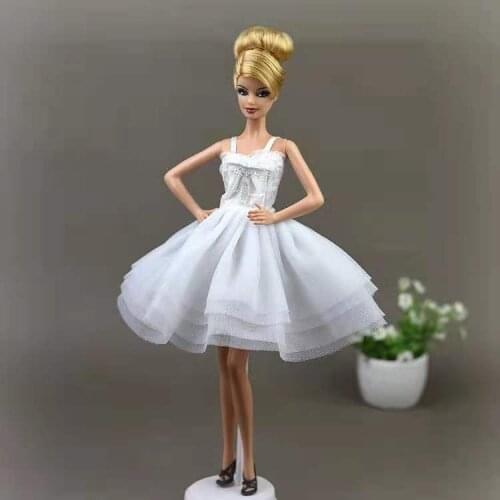 1/6 BJD Doll Clothes for Barbie Doll Dress Charming White Princess Party Gown Lace Outfits Dancing Dresses Vestidos Accessories