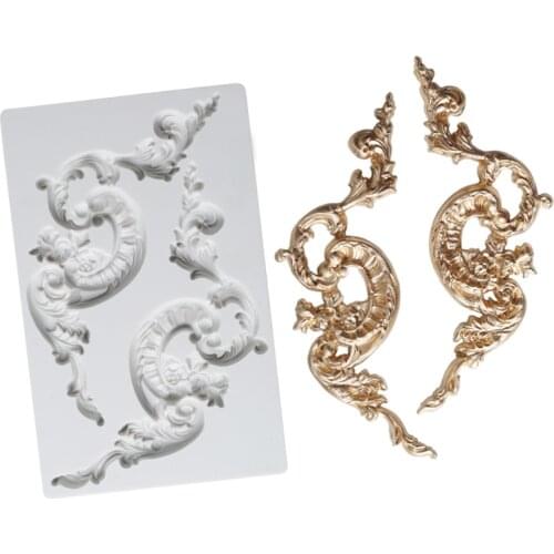 Retro Relief Mould Silicone Mold Fondant Cake Decorating Tool Gumpaste Sugarcraft Chocolate Forms Bakeware Tools