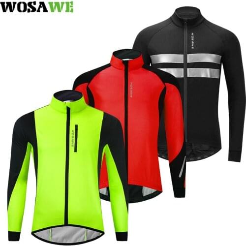 WOSAWE Winter Men Cycling Jacket Windproof Thermal Warm Bicycle Apparel Riding Coat MTB Road Bike Clothing Outdoor Sport Jacket