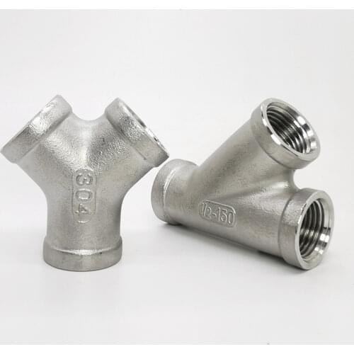 1/4" 3/8" 1/2" 3/4" 1" 1-1/4" 1-1/2" 2" BSP Female Y Shape 3 Ways Connector Coupler Splicer Splitter 304 Stainless Fitting