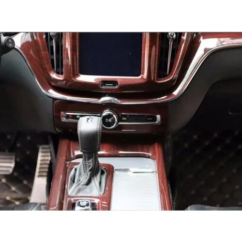 For Volvo XC60 2018 1PC Wood ABS Chrome Car Air Conditioner Switch Knob Panel Cover Trim Moldings Car Styling