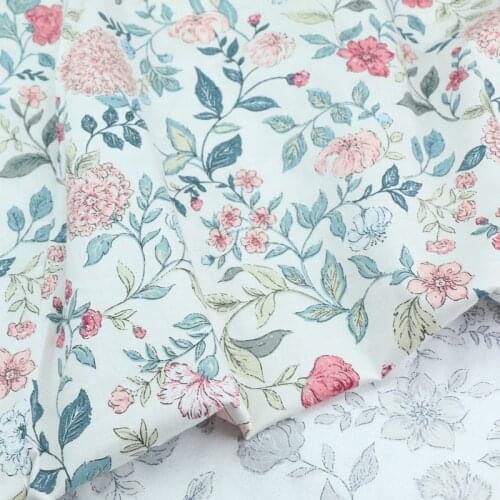235x 50cm Leaves Floral Printed Cotton Twill Fabric, Home Textile Quilt Cover Mattress Cover Pillowcase Cloth