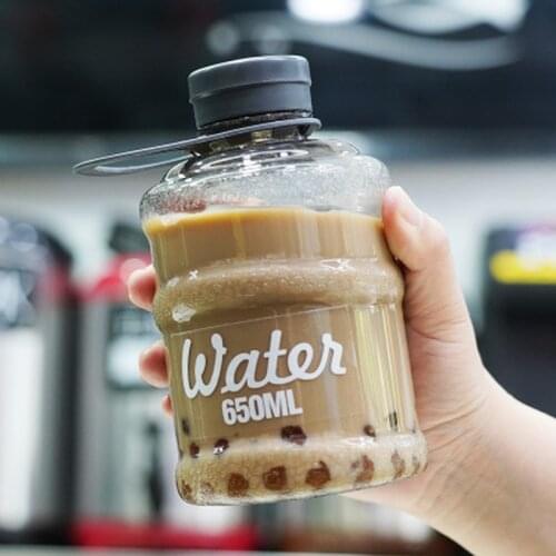 650ML Creative Mini Plastic Bucket Cup Outdoor Portable Water Bottle Cute Student Cup Trendy Fruit Tea Coffee Cup Photo Props