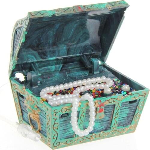 Treasure Chest Shaped Aquarium Air Action Ornament Fish Tank Aquascaping Decor -W2 10