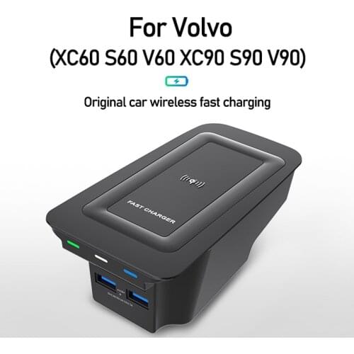QI car mobile phone wireless charging board for Volvo xc90 XC60 S90 V90 v60 2018 2019 2020 car accessories mobile phone charger