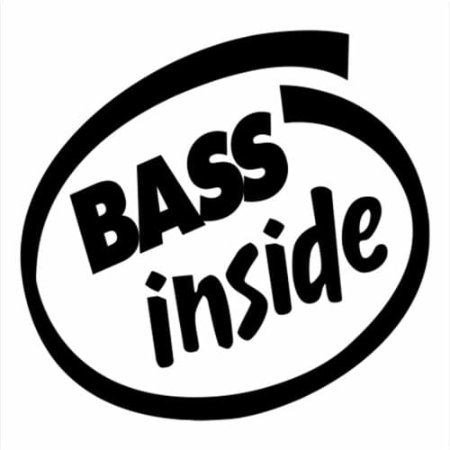 Bass Inside Word Decal Vinyl Car Stickers Accessories Black Silver CL528
