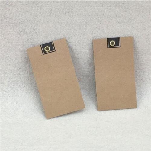 100Pcs/Lot Square Rectangle Hanging Kraft Paper Tags Price Label Note Metal Inlay Tags For DIY Clothing Costume Garment Supplies