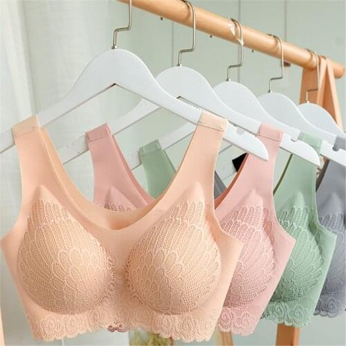 Seamless Bra For Women Bust Push Up Sport Bras Active Bralette Lace Brassiere With Pads Latex Soft Dropshipping