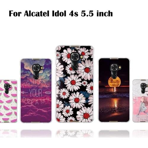 TPU Case For Alcatel Idol 4s / Windows / 4 Pro OT6070 5.5 inch 3D Relief Soft Protection Back Cover Painted Pattern Cases Cover