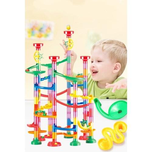 Track Pipe Building Blocks For Children Ball Circuit Marble Race Run Maze Balls Educational Toys Gift Duploe Blocks