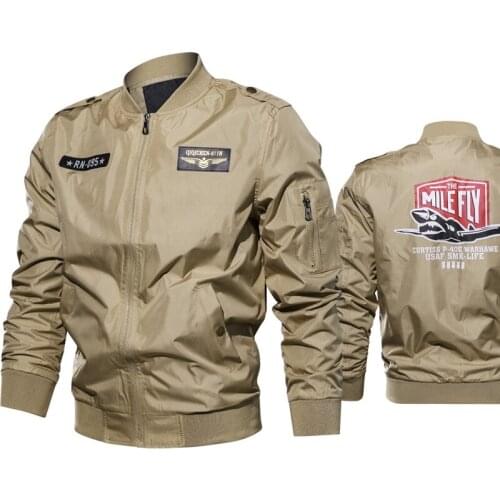 Top Sale Pilot Mens Jacket and Coats 6XL Cool Biker Mens Embroidery Coats Streetwear Spring Bomber Jacket Windbreaker Male A636