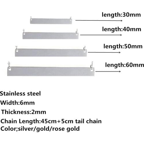 Top Selling Hand stamped shiny polishing Engravable bar necklace personalization customization name date delicate logo as Gift