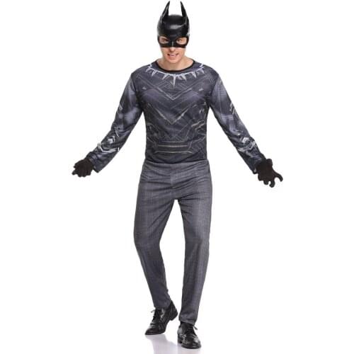 Fashion Bat Costume with Mask New Style Halloween Carnival Cosplay Party Costumes High Quality Gray Bat Bodysuit