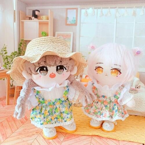 20cm Doll Outfit Plush Dolls Clothes Lace Princess Dress shoes Stuffed Toys Dolls Accessories for Korea Kpop EXO Idol Dolls