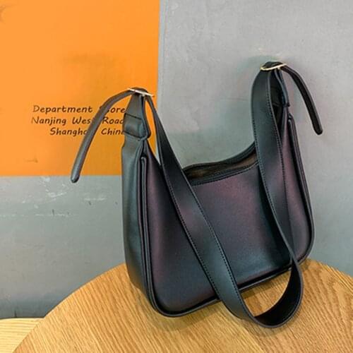 New Fashion Women Handbag Soft PU Leather Underarm Bag Female Crossbody Solid Color Small Shoulder Bags Daily Travel Tote Bags