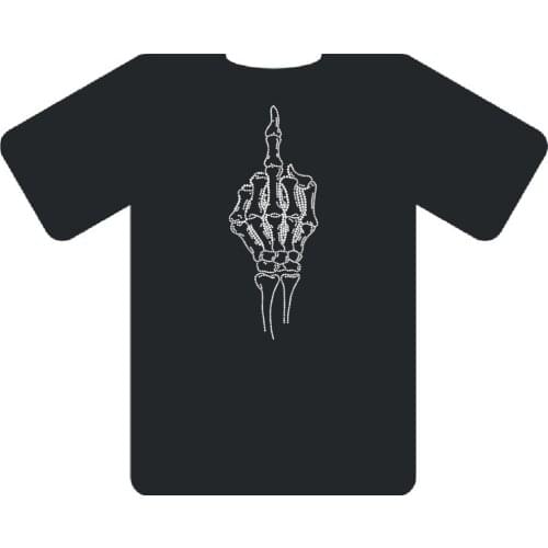 Bone Iron On Transfer T-Shirt Strass Hotfix Custom Rhinestone Applique Patch Punk Crystal Appliques For Clothing Diamond Crafts