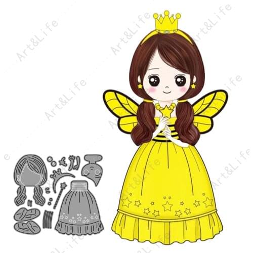 Princess Doll Everning Dress New Metal Cutting Dies Crafts Stencils for Scrapbooking Album Paper Cards Embossing Stamps and Dies