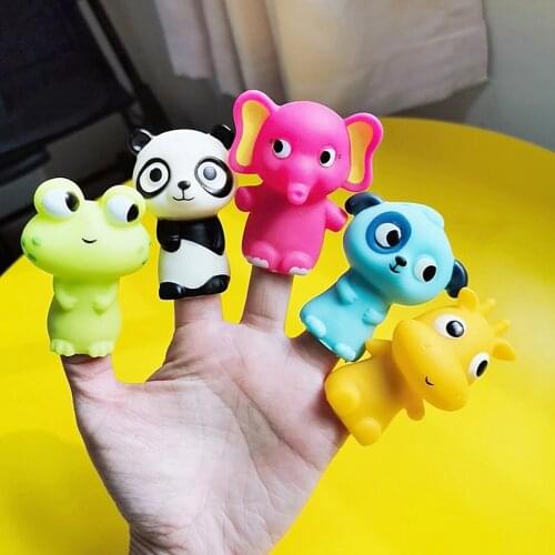 Pudcoco Finger Puppet Toys Animals Cute Dolls Realistic Educational Props Accessory For Boys And Girls