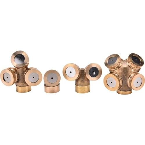 Cheapest 4 Hole Adjustable Brass Spray Misting Nozzle Garden Sprinklers Irrigation Fitting Home Gardern Tools