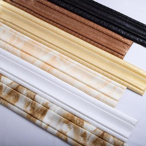 3d Foam Wall Edge Strip Stickers Self-adhesive Waterproof Baseboard Corner Waist Line Sticker Wallpaper Border Home Decorations