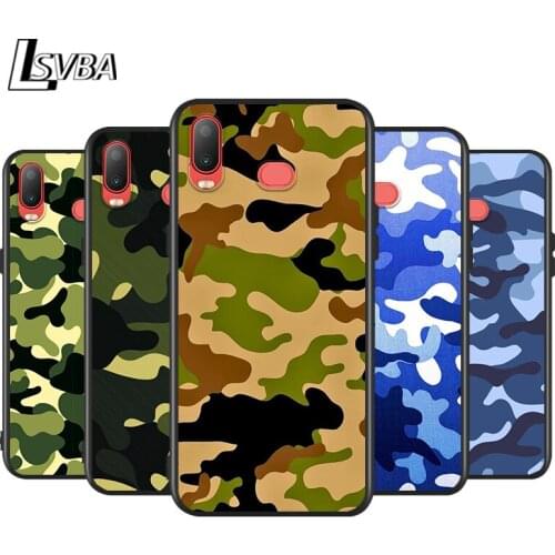 Silicone Cover Camouflage Fashion for Samsung Galaxy A9 A8 Star A7 A6 A5 A3 Plus 2018 2017 2016 Black Phone Case