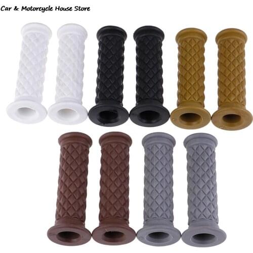 Vintage Motorbike Hand Grips Rubber Scooter Handle Bar For Honda Harley Moto Handlebar Cafe Racer Motorcycle Grip 1.6"*4.9"