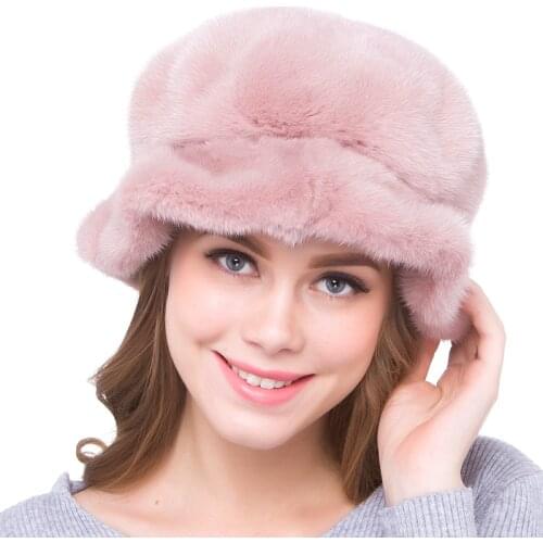 JKP NEW Winter whole mink fur hat for women classic Russian style 2018 Animal skins natural fur cap DHY18-09