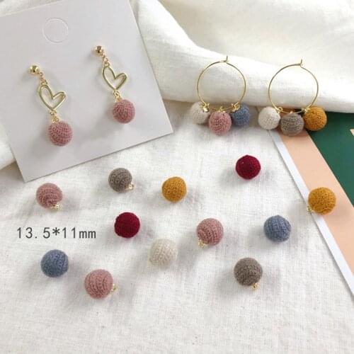Winter style 50pcs/lot color velvet decoration geometry rounds shape balls beads diy jewelry earring/garment accessory