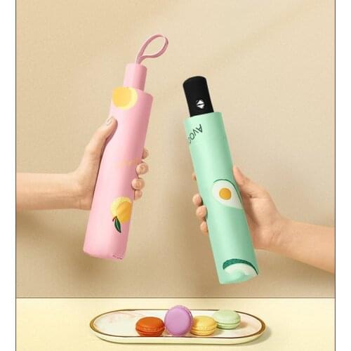 Portable Fully- Automatic 8k Folding Parasol Creative Fruit pattern Sun Umbrellas Anti-UV Waterproof Women Umbrella