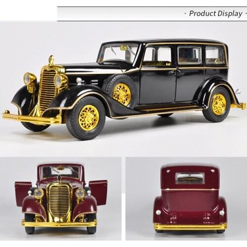 1/32 Alloy Emperor Retro Classic Vehicle Toy Cars Pull Back Light Sound Die Cast Model Car Toys Collection Display Boy Toy Gifts