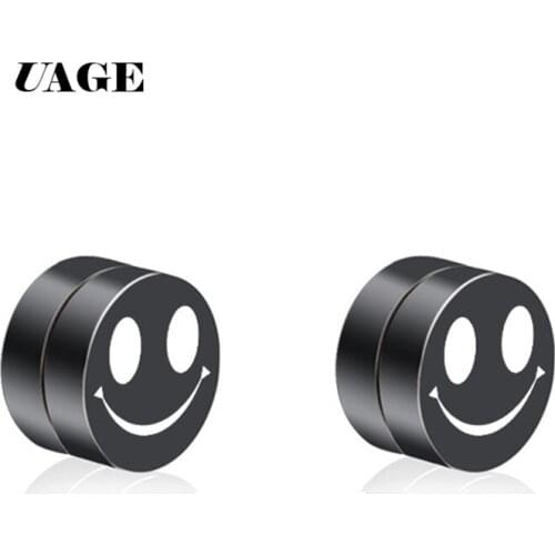 UAGE 1 Pair Mens Women Strong Magnet Magnetic therapy Health Ear Stud Non Piercing Earrings Fake Earrings Gift Punk Jewelry