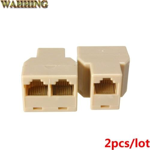 2pcs Portable RJ45 Two Way Splitter Connector CAT5 CAT6 Ethernet Splitter Adapter Network RJ45 modular plug for Computer HY205