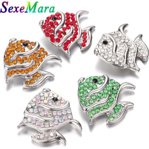 6pcs/lot New 18mm Snap Jewelry Rhinestone 18mm Metal Snap Buttons Jewelry Fit 18mm Snap Necklace Bracelets for Women Jewelry