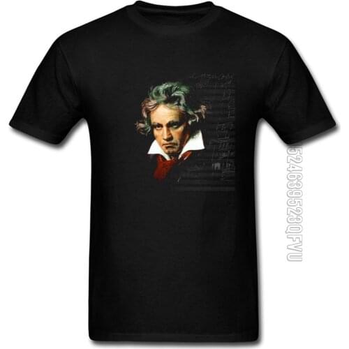 Beethoven Symphony Music Man T Shirt Round Neck Cotton Fabric Adult Club Tops Tees Simple Style Tee-Shirts Drop Ship T-Shirts