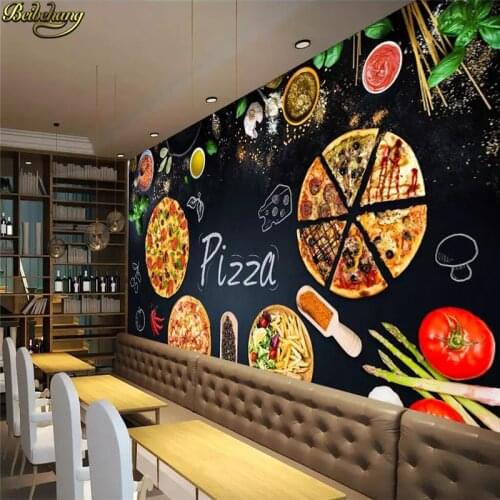 Beibehang Custom 3d wallpaper mural personality pizza cake shop blackboard background wall papers home decor papel de parede