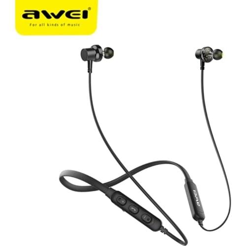 Wireless Bluetooth Earphone Headphones With Microphone Dual Driver Noise Cancel Sport Headset 3D Bass AWEI G20BL/G30BL