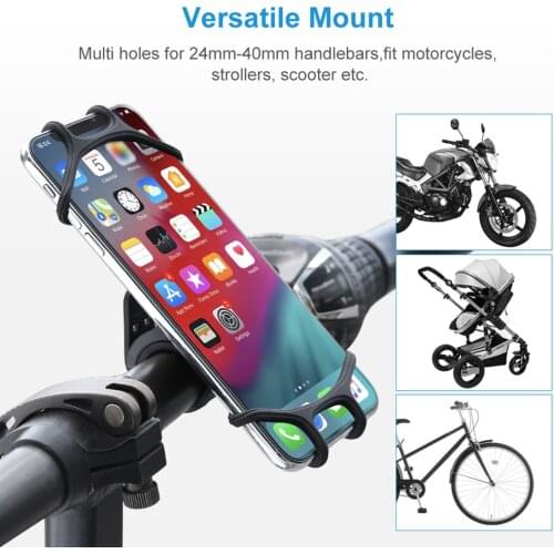 Bicycle Mobile Phone Holder Rotating Silicone Bicycle Phone Holder Motorcycle Handlebar Holder For 4-6.5 Inch Phone Stretchable