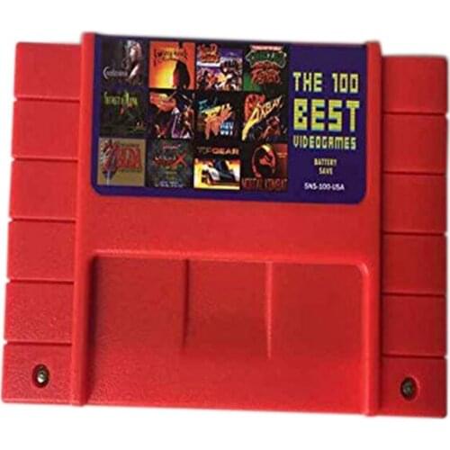 For SFC/SNES Super Game Card Snes Game Card 100 in One Red Shell Snes Cartridge